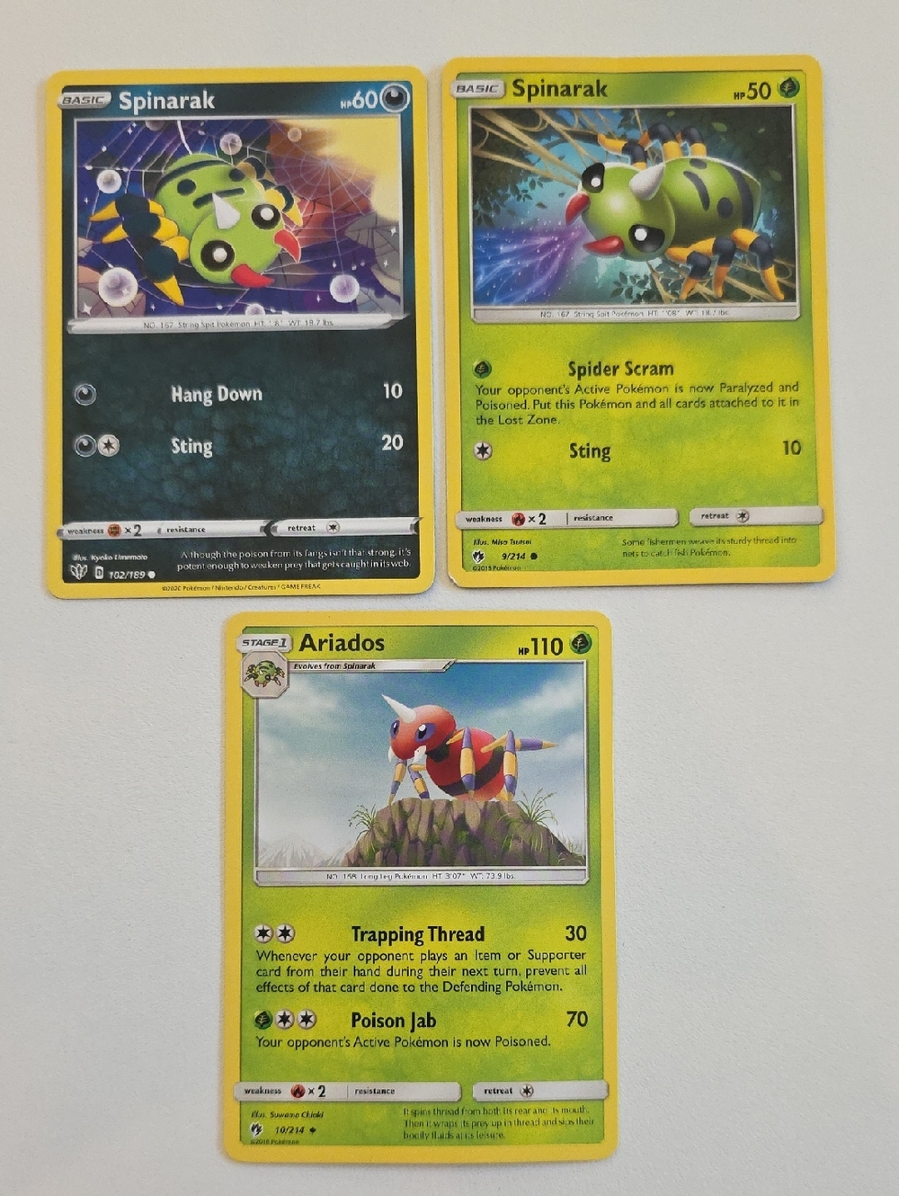 Pokemon Ariados Spinarak Trading Card